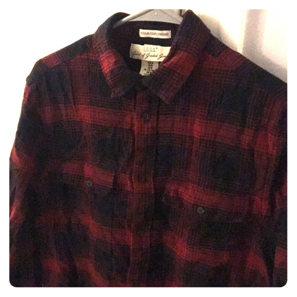 Men's LOGG H&M red plaid flannel button down